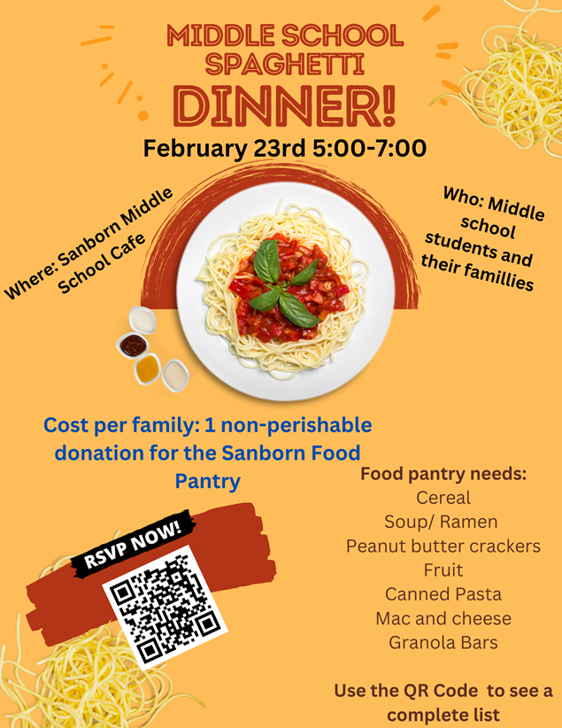 Middle School Spaghetti Dinner
